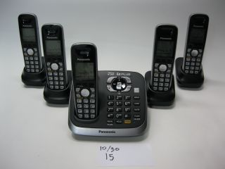 Panasonic KX TG6545B DECT 6.0 PLUS Cordless Phone Black 5 Handsets (10