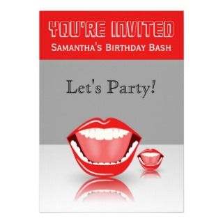 Birthday Party Invitations  Kids on Big Mouth Humor Funny Birthday Party Invitations