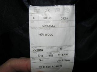 Jos A Bank Suit 50L 50 L Gordon Navy Wool Pinstripe