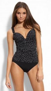 La Blanca Black Valley of The Dolls Dot One Piece Swimsuit Fauxkini 14