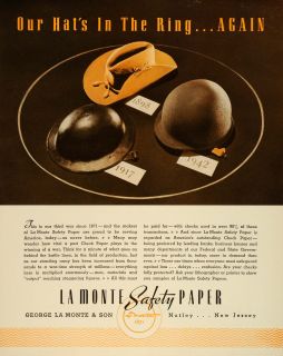1942 Ad George La Monte & Son Safety Paper Logo Nutley NJ Check Tags