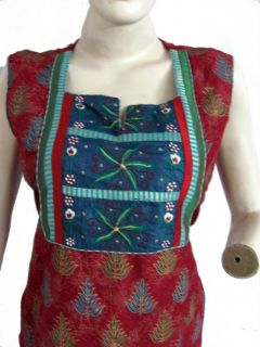 New Ethnic Tunic Cotton Embroidered Kurta Kurtitop Sz S