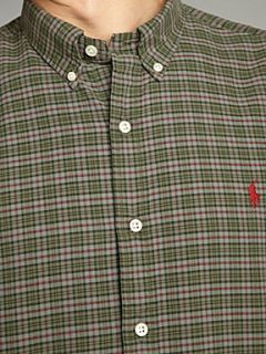 Polo Ralph Lauren Long sleeved slim fitted checked shirt Moss   