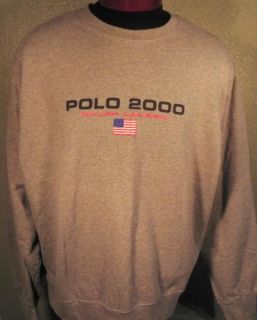 Lauren Polo sweat Shirt Jacket L Large Logo 2000 American Flag