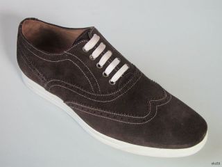 New Mike Konos Brown Suede Wingtip Lace Up Dress Shoes Made in Italy