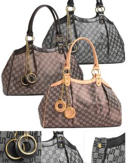 New Womens Leather Handbag Hobo Ladies Shoulder Bag Jacquard Tote Bag