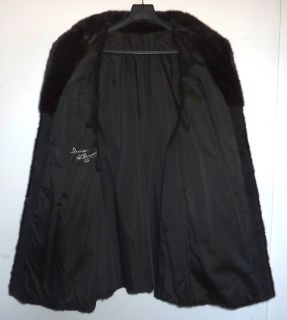 U35 L Vintage Dark Brown Mink Fur Ladys Jacket Coat Size