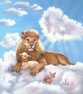 Judy Mastrangelo Painting Lion and The Lamb