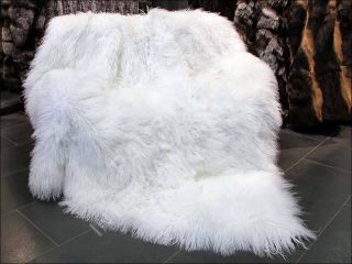 566 Tibetan Lamb Real Fur Blanket Throw Wool Fleece