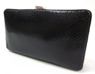 LAMBERTSON Truex Black Python Small Clutch Handbag