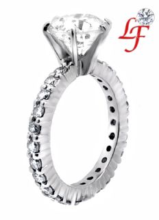 87 Ct H SI Round Cut Diamond Engagement Eternity Ring