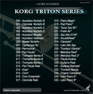 Korg Triton Le Con Latin Samples Y Sonidos Del M1