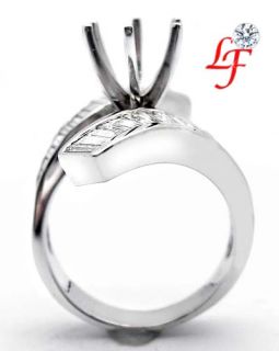 50 Baguette Cut Diamond Engagement Ring Mounting