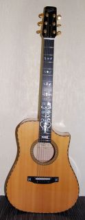 1987 luthier larry e bearden custom 12 fret cutaway acoustic