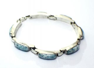 Finest Sky Blue Larimar Atlantis Sterling Silver Bracelet 7 8