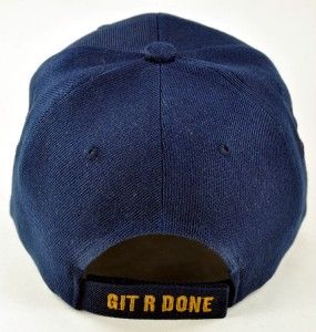 Git R DONE Larry The Cable Guy Side Flame Cap Hat Navy