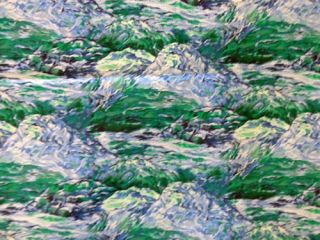 Last Gorgeous Blue and Green Mountain Landscape Fabric 40