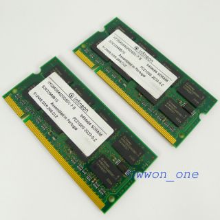 Kit 2x512MB PC2100 DDR266 200pin SODIMM Laptop Notebook Memory