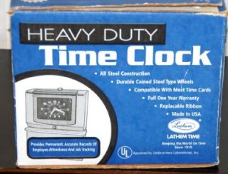 Lathem Time Clock Model 2121 Heavy Duty All Steel New in Box Made in