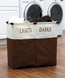 New Dual Sorting Laundry Hamper Canvas Double Basket