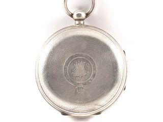 large Sterling Silver pocket watch, 2 1/4 inch diameter (5.8cm).