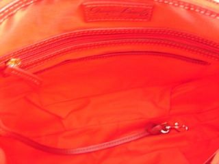 228 Dooney Bourke Cork Coated Cotton East West Collings Hobo Red Red