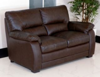 Huge Real Leather Loveseat Brentwood by Abbyson Living Brown Factory
