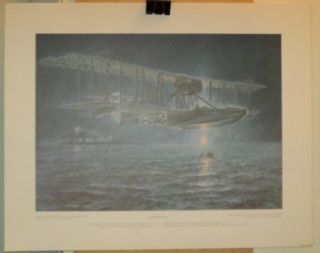 Coloured reproduced Print Curtiss HS 2L 1st Stage Trans Canada Flight