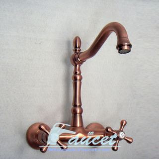 Traditional Wall Mount Kitchen Faucet in Antique Copper 5682C