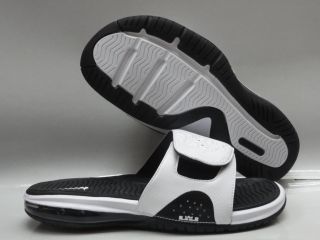 Nike Air Lebron Slide White Black Sandal Mens Size 12