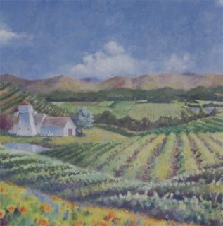 Linen Backed 1997 Napa Valley Wine Auction Poster by B Leeds