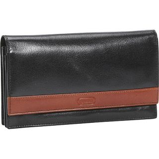 Leatherbay Womens Leather Flip Top Sleek Wallet