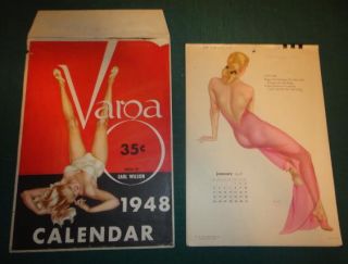 1948 Varga Calendar Original Envelope Complete 12 Pages Verses by Earl