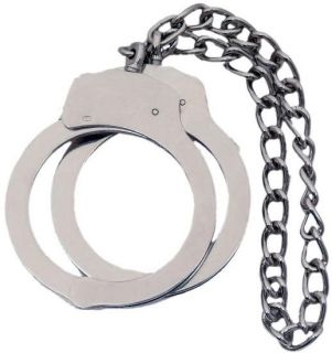 New Steel Legcuffs Police Leg Cuffs 16in Chain Chrome