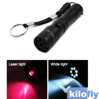 This 7 LED Flashlight torch with Red laser pointer is small, exquisite
