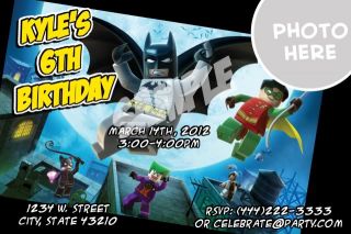 Lego Batman Custom Personalized Birthday Party Invitations