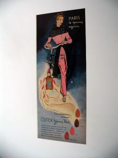 Schiaparelli Cutex Young Red Nail Polish 1945 Print Ad
