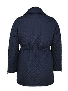 Ann Harvey Navy blue quilted long line jacket Navy   House of Fraser