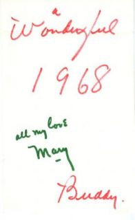 Mary Pickford Signed Pickfair Christmas x mas Card sent to Douglas