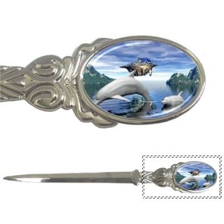 Dolphin Fantasy Letter Opener Silver Pewter Alloy