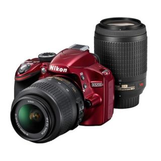 SLR Camera Red w 18 55 VR Lens 55 200 VR Lens 018208254927