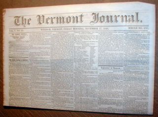 Original 1848 Newspaper Zachary Taylor Is Elected President of The US