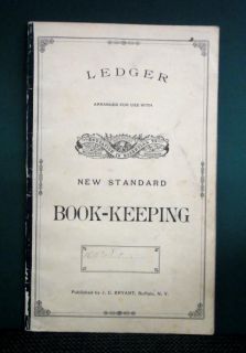 1888 antique HANDWRITTEN BOOK KEEPING~LEDGER~PUTNAM north lewisburg oh
