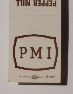 1960s Matchbook Pepper Mill Inn Lewistown PA Mifflin C