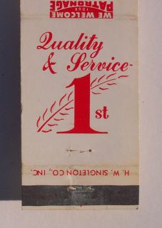 1960s Matchbook C A Lessig Heating Oil Wind Gap PA MB