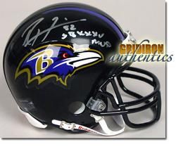 Ray Lewis Autographed Baltimore Ravens Mini Helmet w SB XXXV MVP