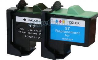 Lexmark 17 10N0217 27 10N0227 Black Tri Color Ink Cartridge Set