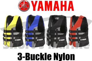 New Yamaha Waverunner Three Buckle Nylon Life Jacket Vest PFD