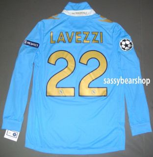 11 12 L s Long Sleeve Napoli Home Jersey Shirt Lavezzi Cavani Hamsik