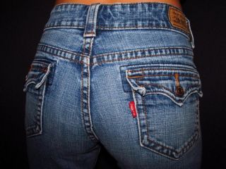 Womens Levis 515 Flare Stretch Flap Pocket Jeans Size 10 Petite Medium